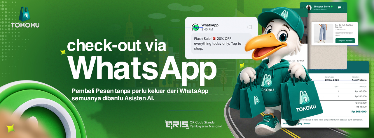 Check-out via WhatsApp - Pembeli pesan tanpa keluar dari WhatsApp, dibantu Asisten AI
